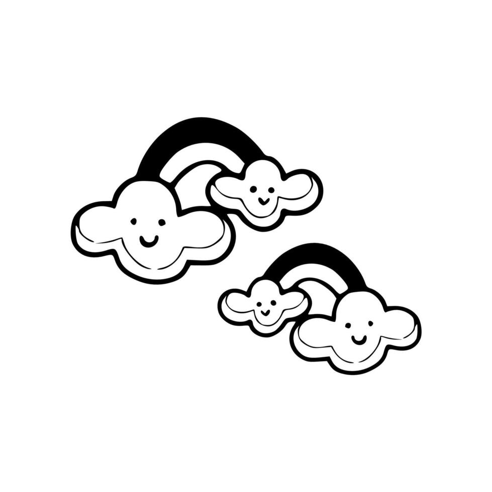 A cartoon cloud with two smiling faces vector