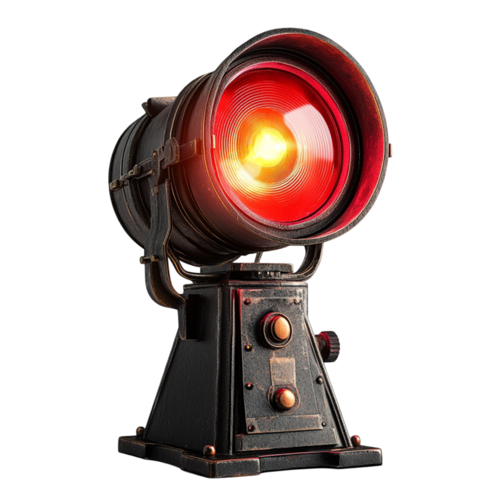 a red light on a black light bulb png