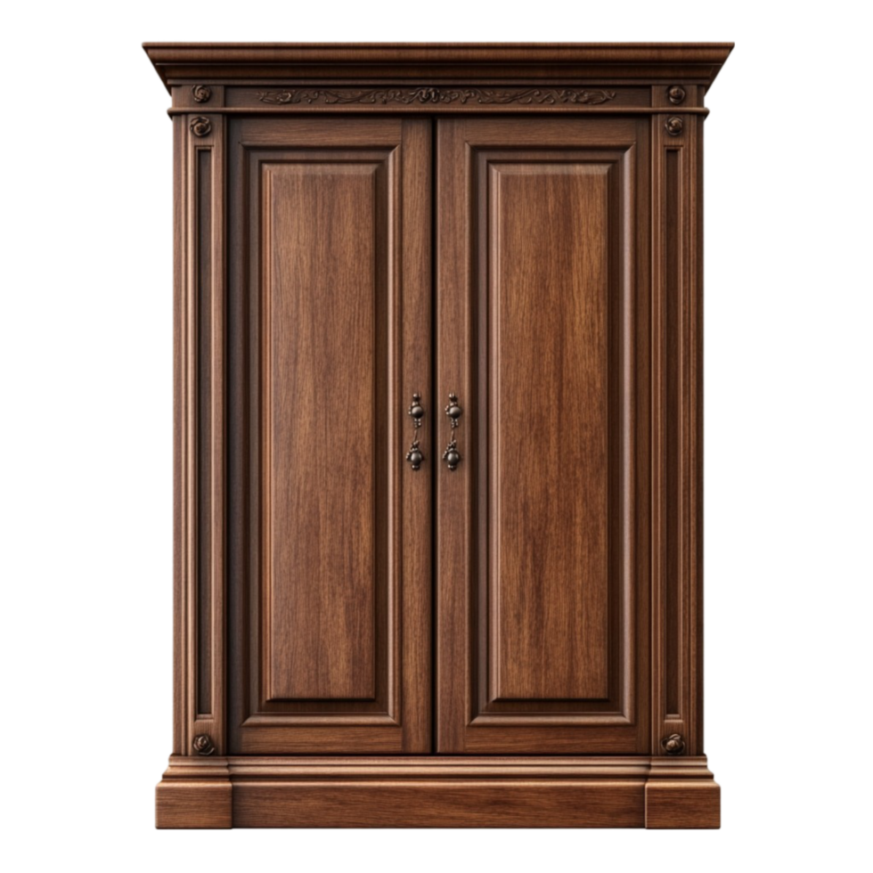 Classic Two-Door Wooden Armoire png