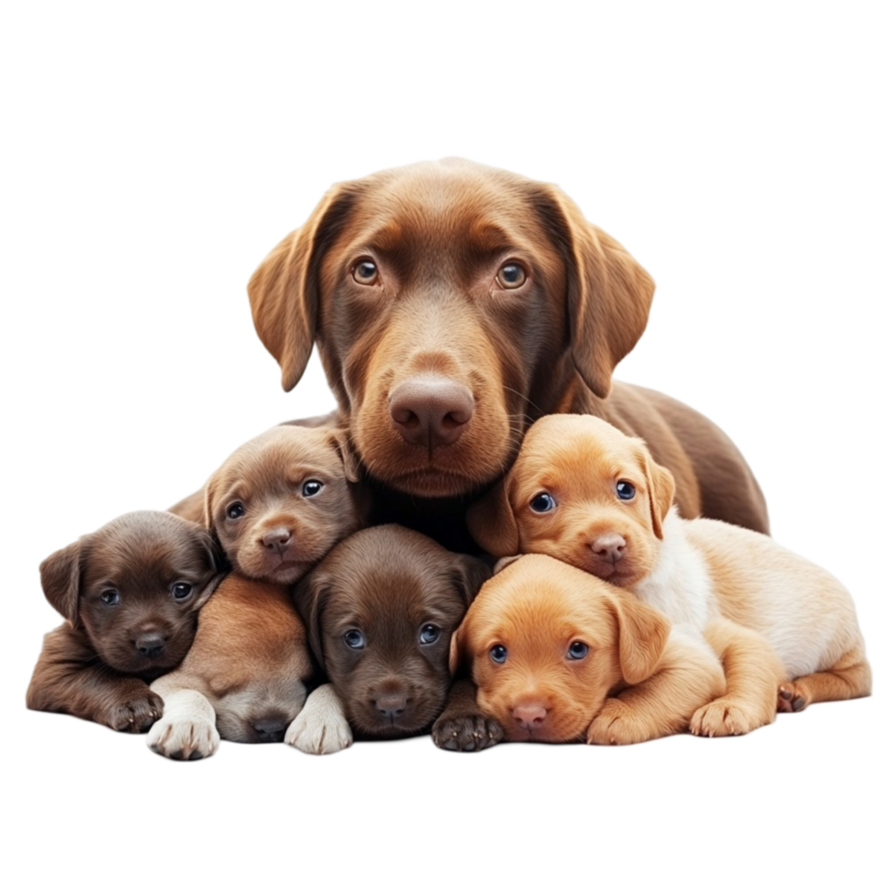 a group of puppies sitting together on a white background png