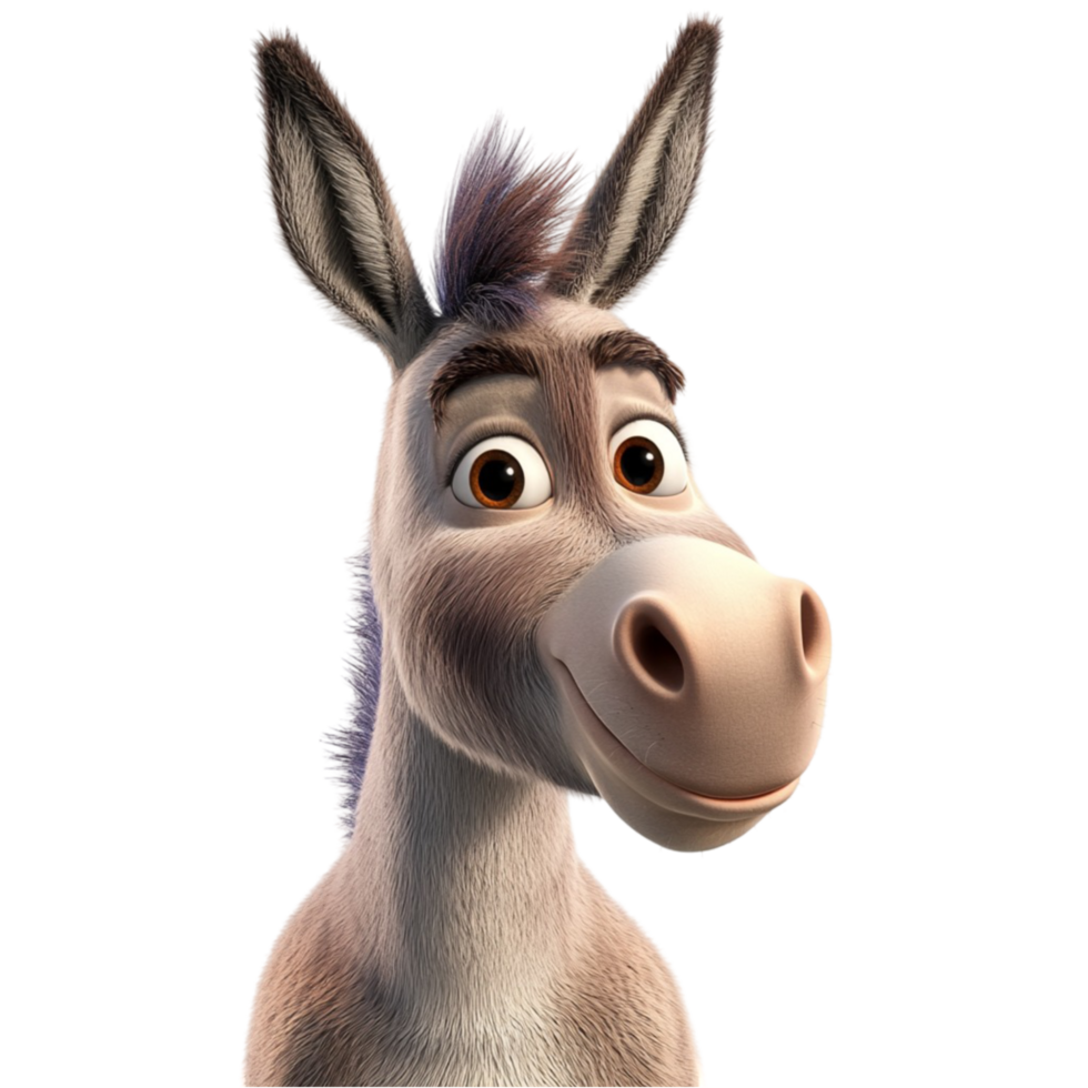 Cheerful Donkey Artwork on Transparent Background png