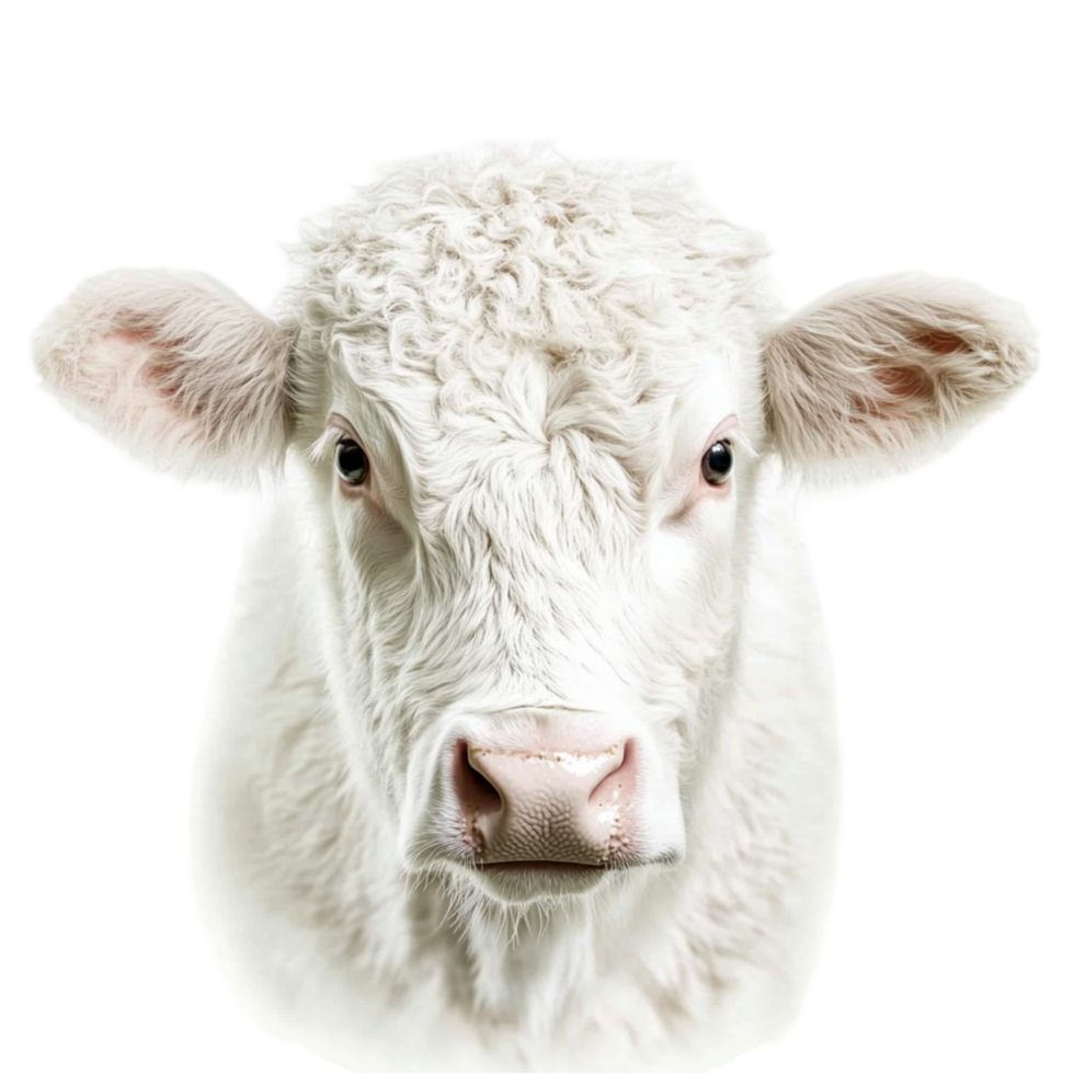 Horned Cow Graphic Design on Transparent Background png