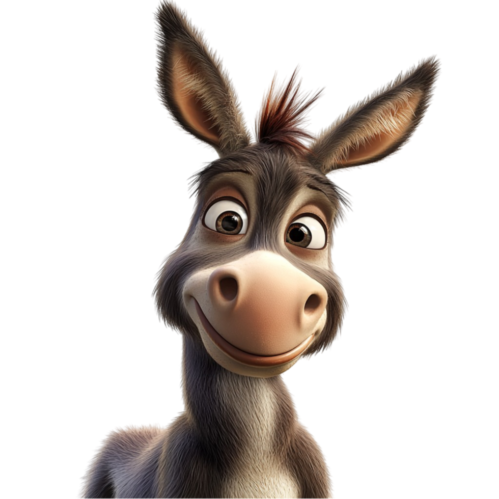 Funny Donkey Character on Transparent Background png