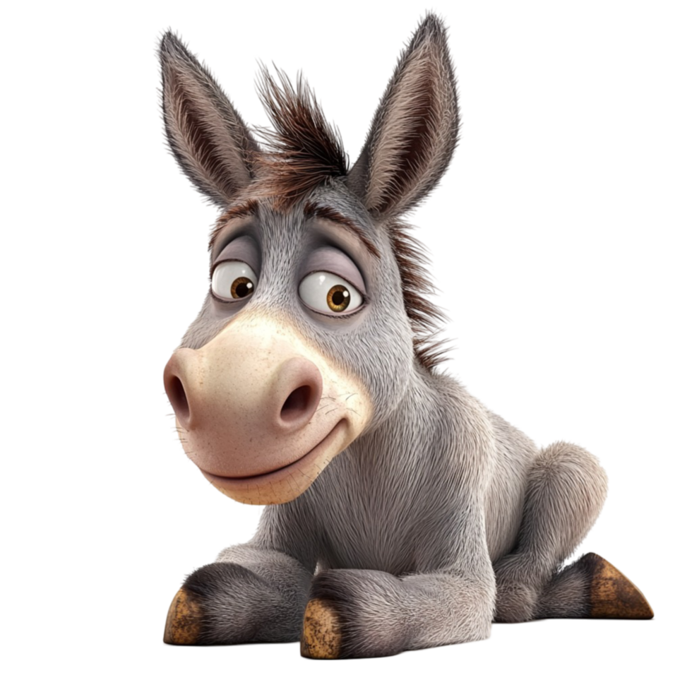 Playful Donkey Drawing on Transparent Background png