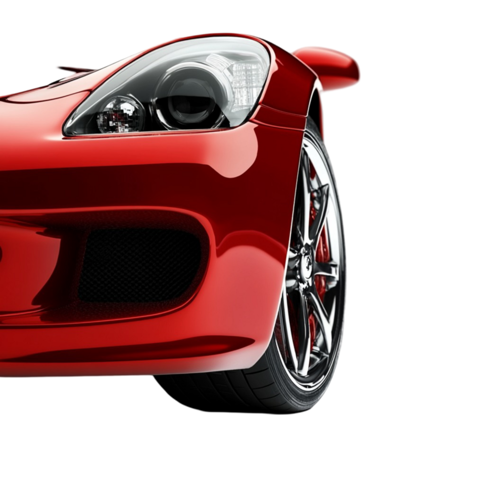 Bright Orange Car with Clean Design on Transparent Background png