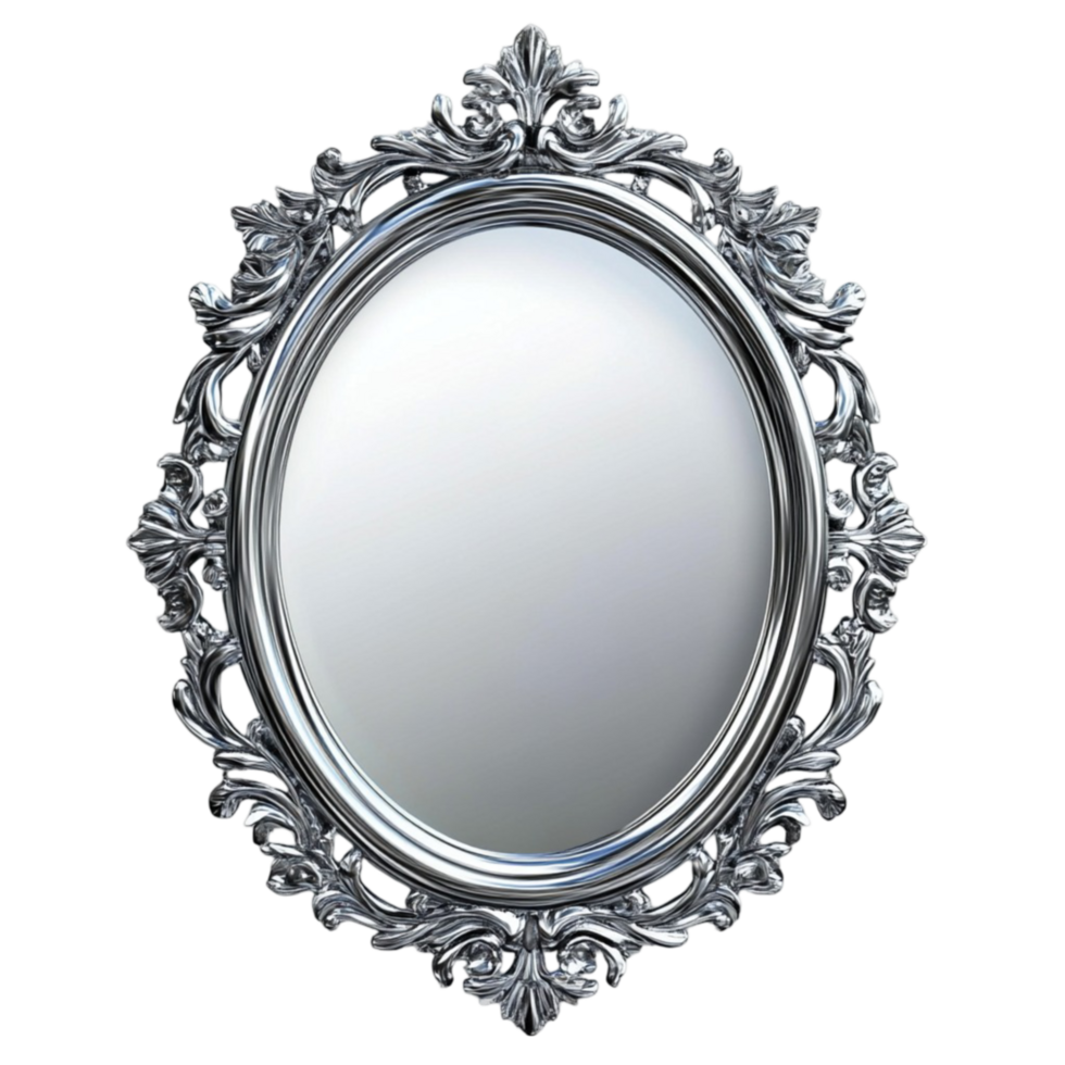 an ornate mirror on a white background png