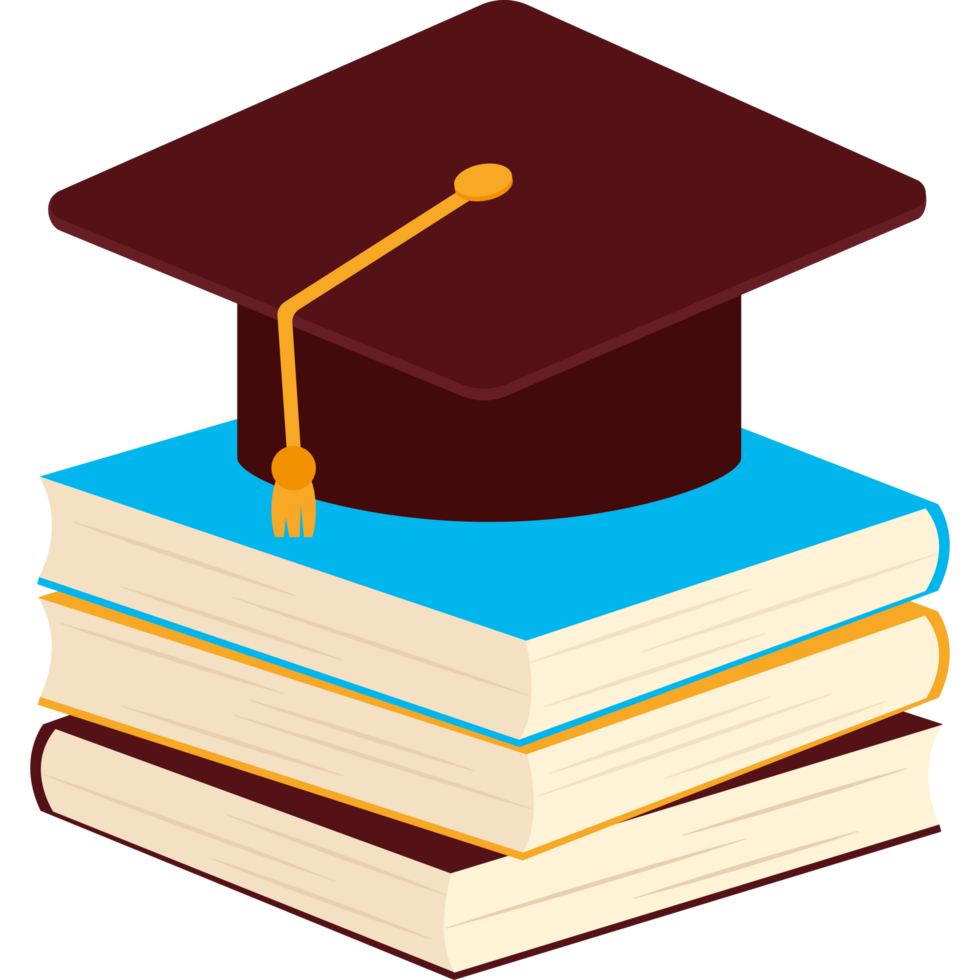 graduation cap with books icon png