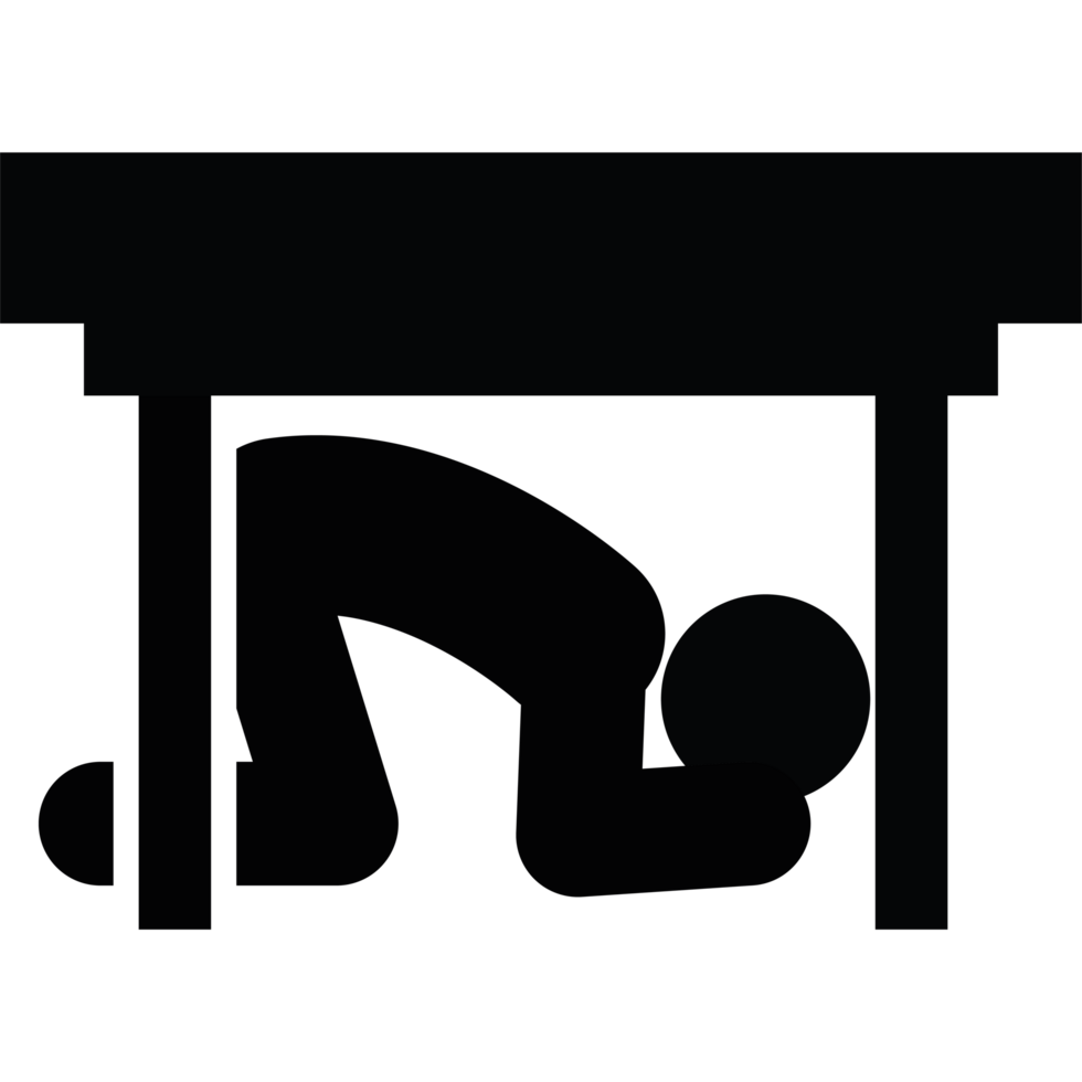 earthquake under desk icon illustration png