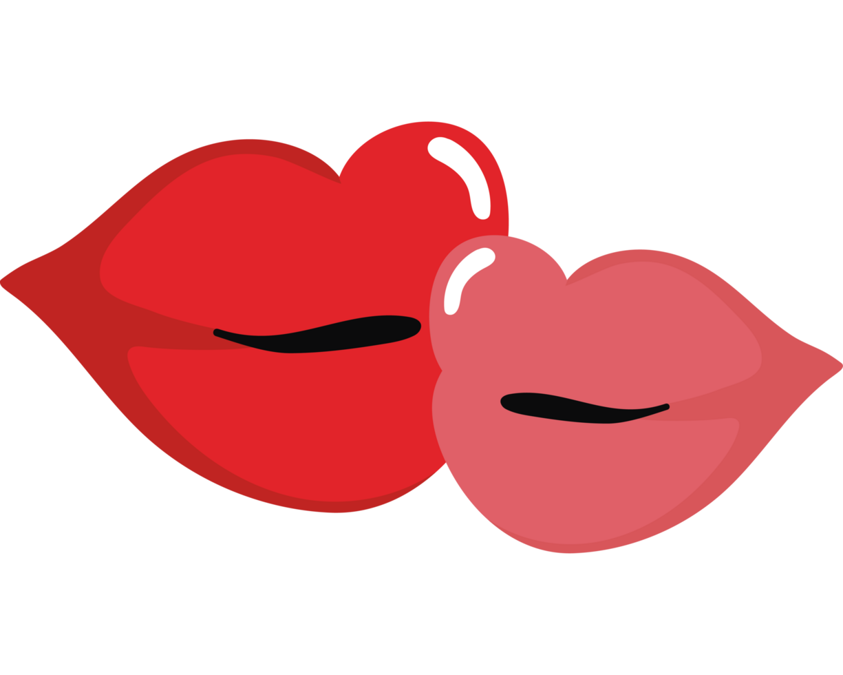 Kissing lips icon illustration png