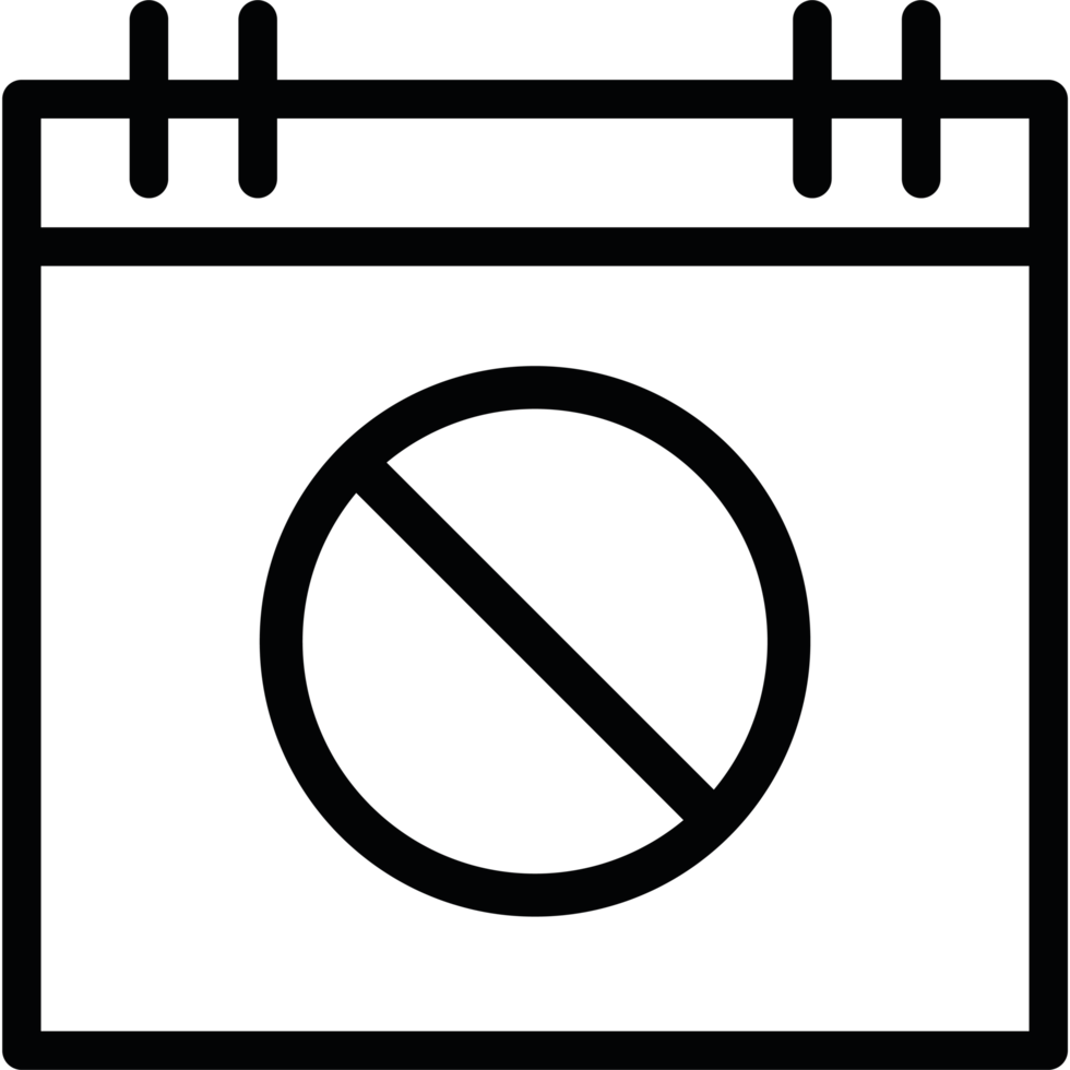 calendar with ban sign icon png