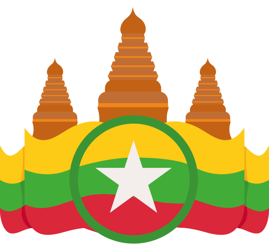 myanmar bagan temples and flag png