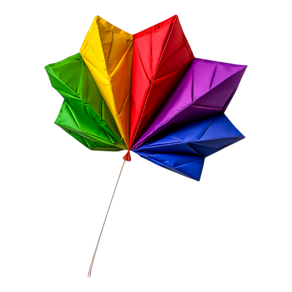 Colorful Kite with Leaf Design in Various Vibrant Shades png