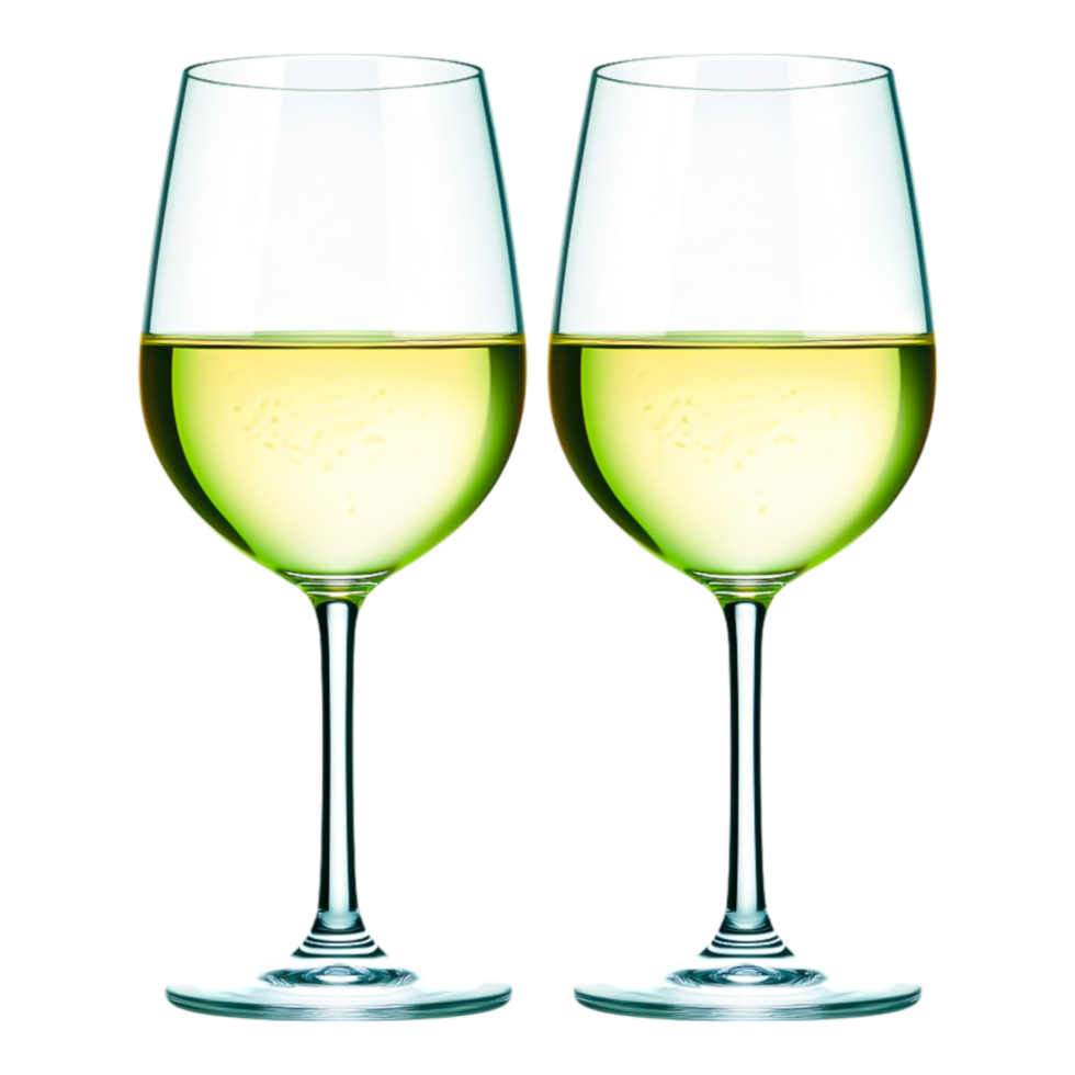 Elegant Wine Glasses with Light Yellow Drink png