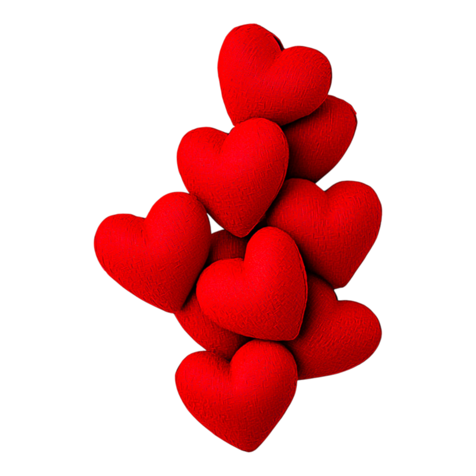 Stack of Red Hearts for Valentine's Day Decor png