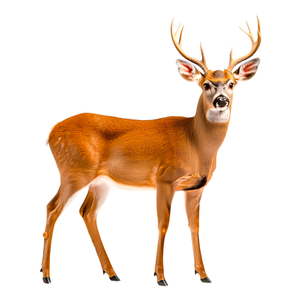 Striking Young Buck in Natural Habitat Showcasing Beautiful Antlers png