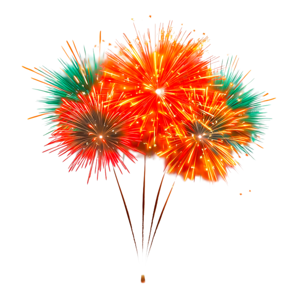 Colorful Fireworks Display Lighting Up the Night Sky with Sparks png