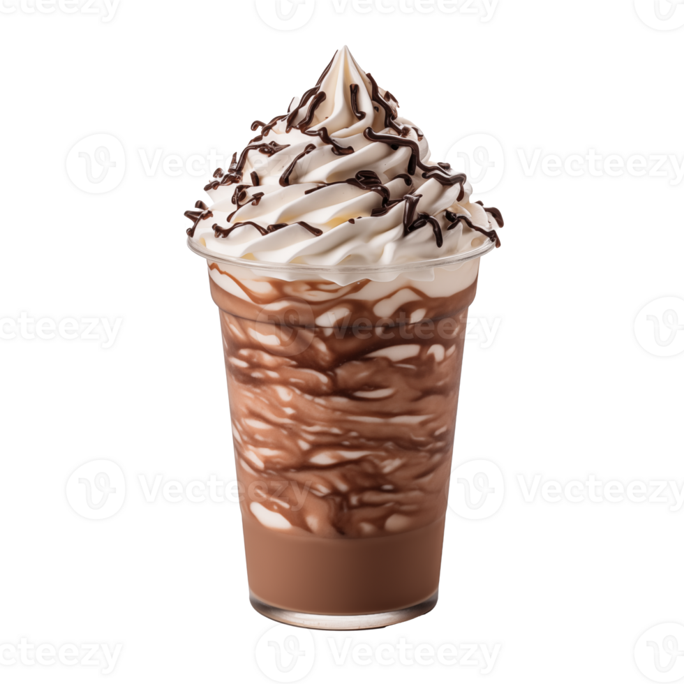 Delicious Chocolate Swirl Ice Cream Drink Whipped Cream Topping png