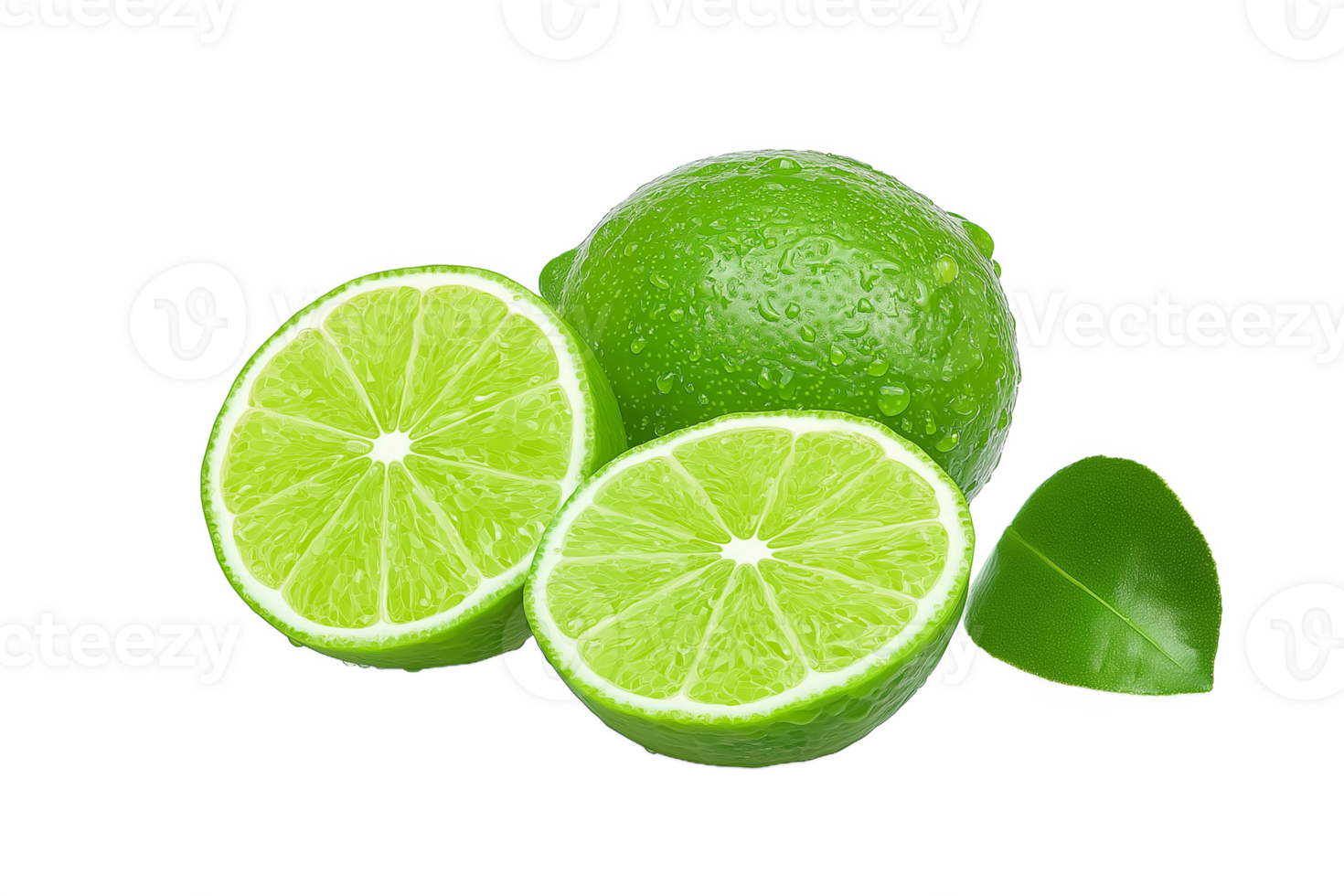 Fresh Juicy Limes Sliced Lime Green Citrus Fruit Healthy Food Vitamin C png
