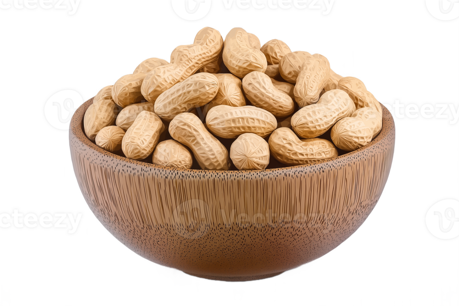 Delicious Roasted Peanuts in Wooden Bowl Healthy Snack Food png