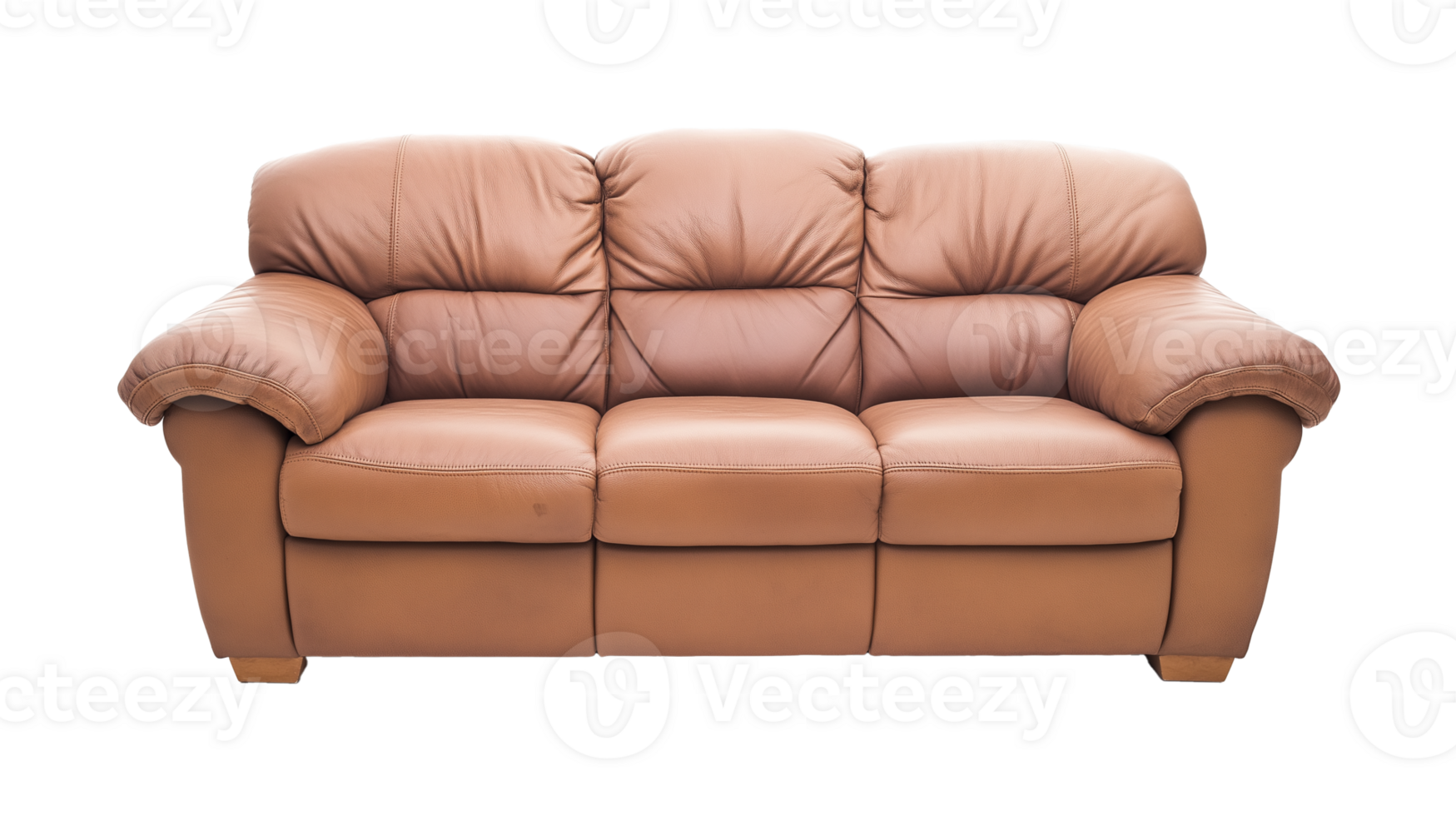 Elegant Brown Leather Sofa Comfortable Home Furniture Living Room Decor png