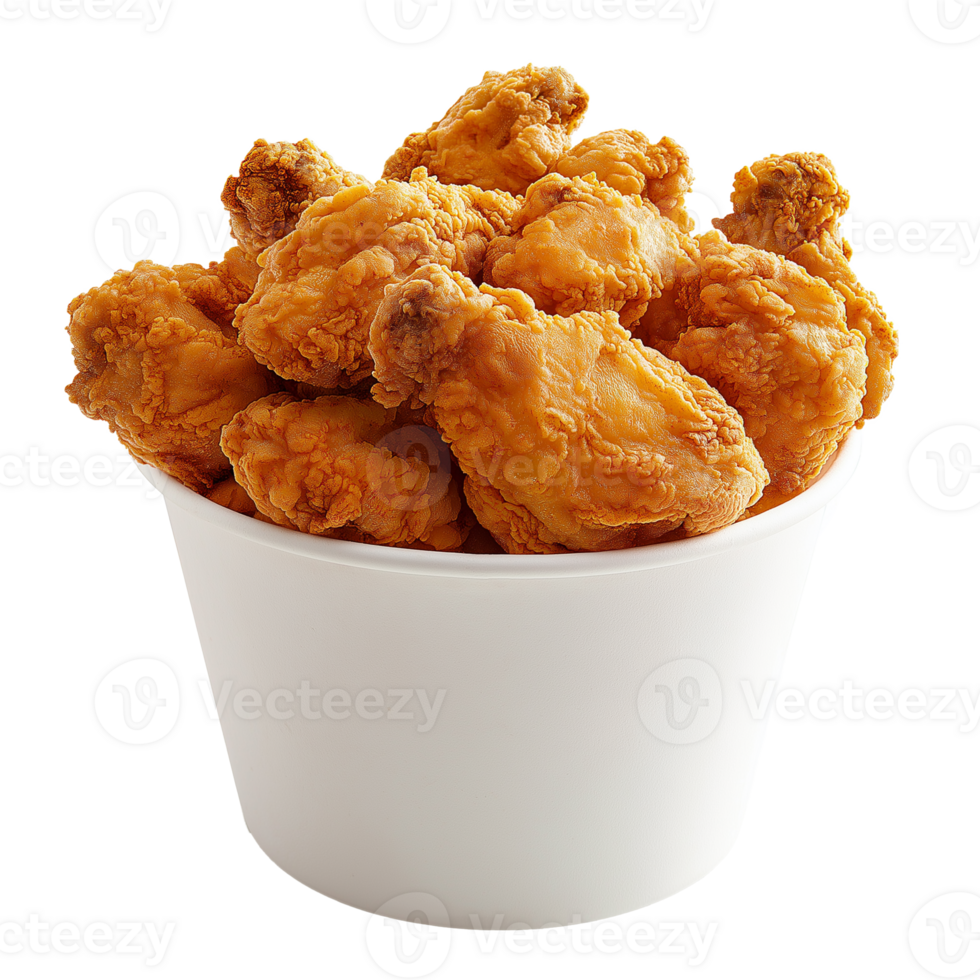 Crispy Fried Chicken Wings in Bucket Fast Food Meal png