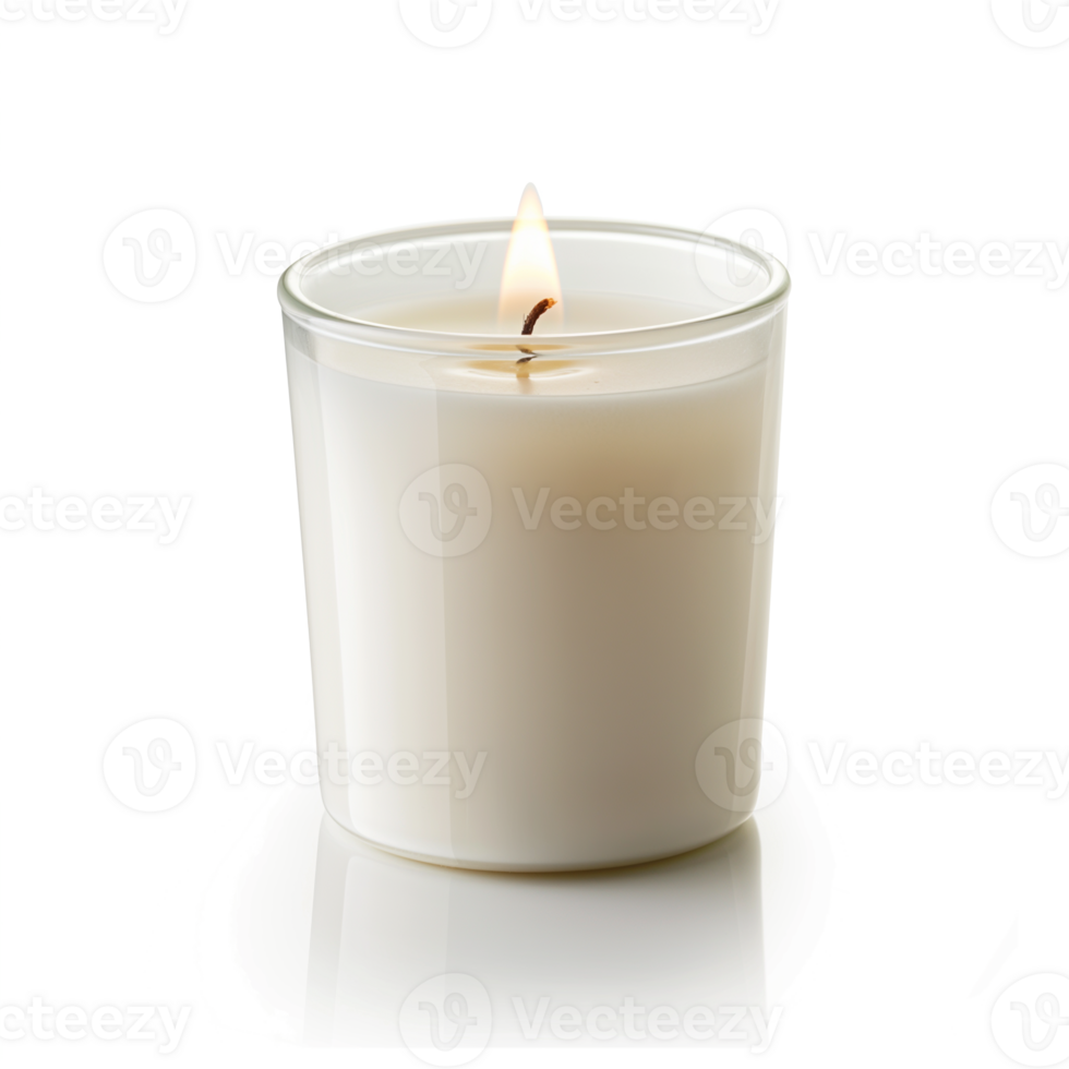 Burning Candle in Glass Jar Home Decor Relaxation Spa Serenity png