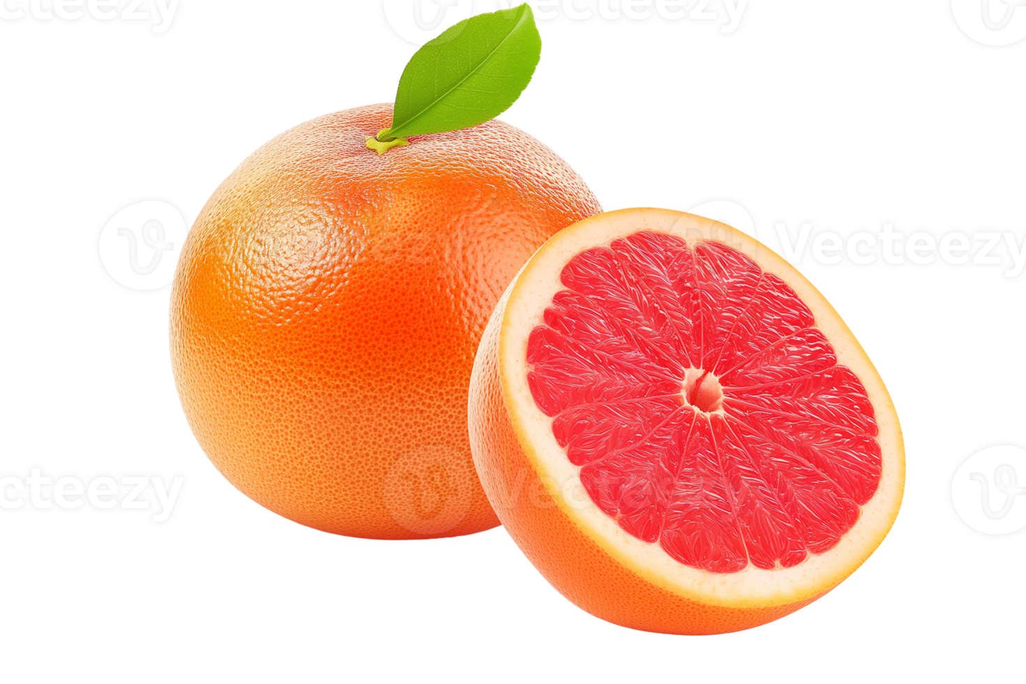 Juicy Grapefruit Half Whole Fresh Citrus Fruit png