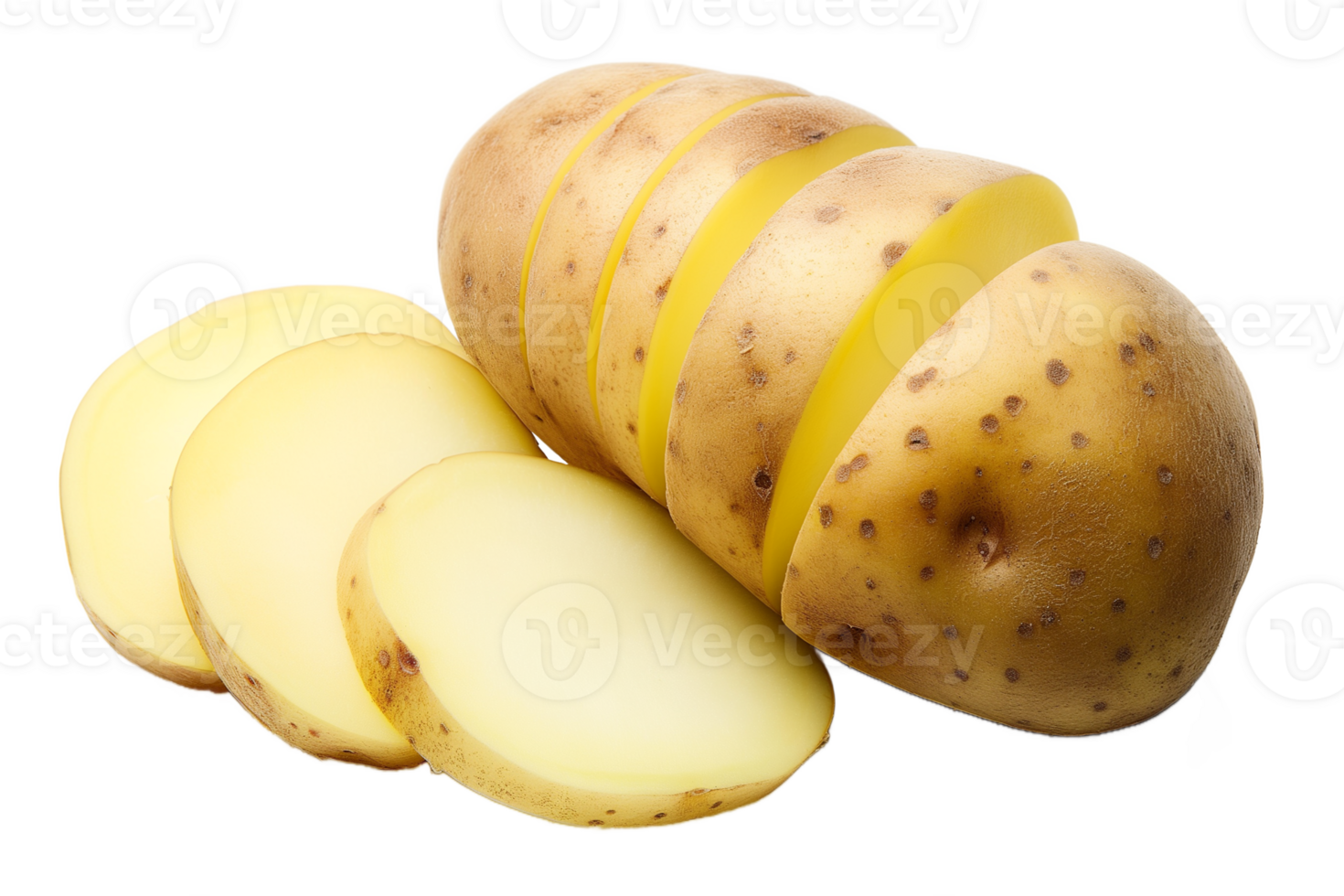 Sliced Yellow Potato Fresh Produce Food Photography png