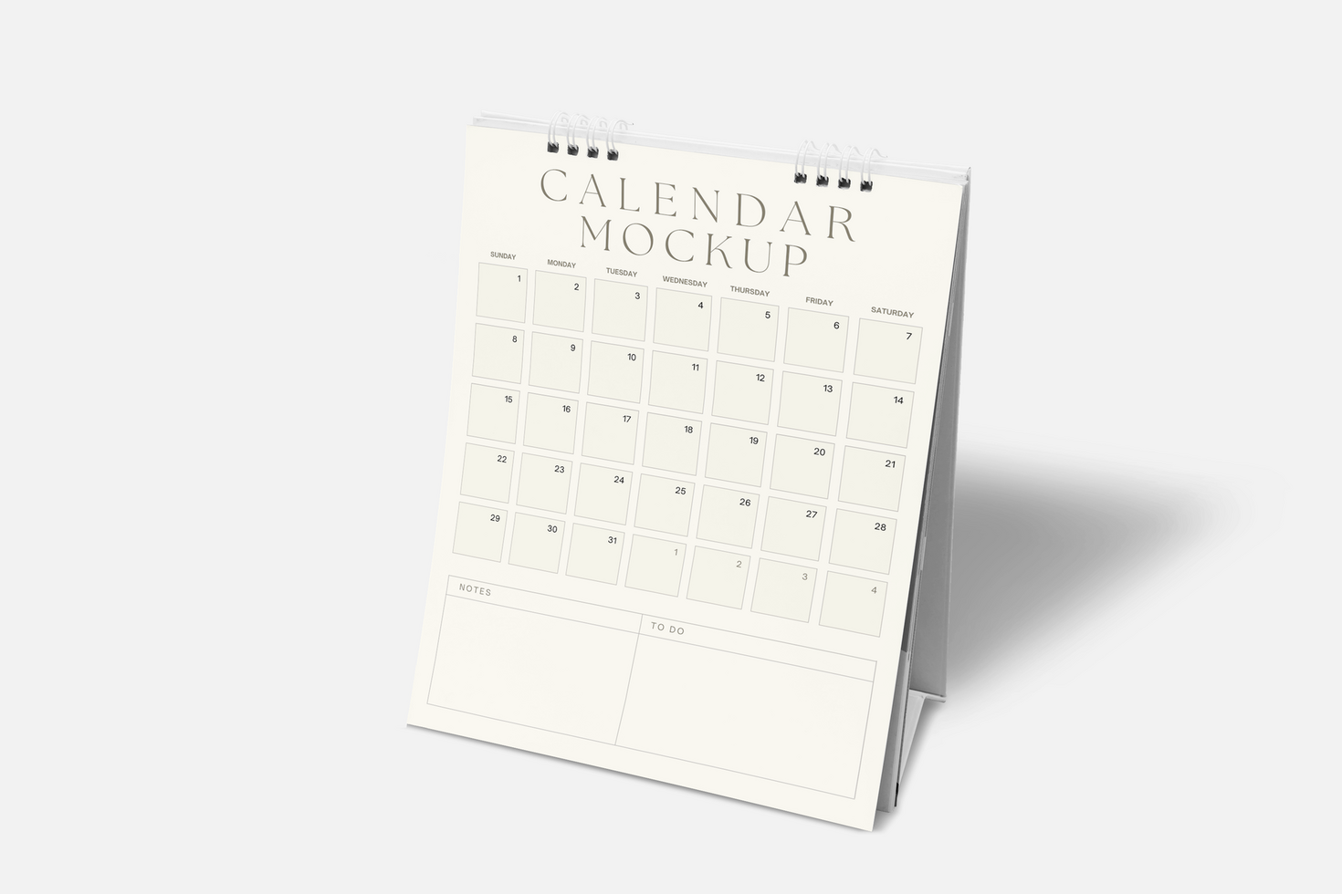 Table Calendar Mockup psd