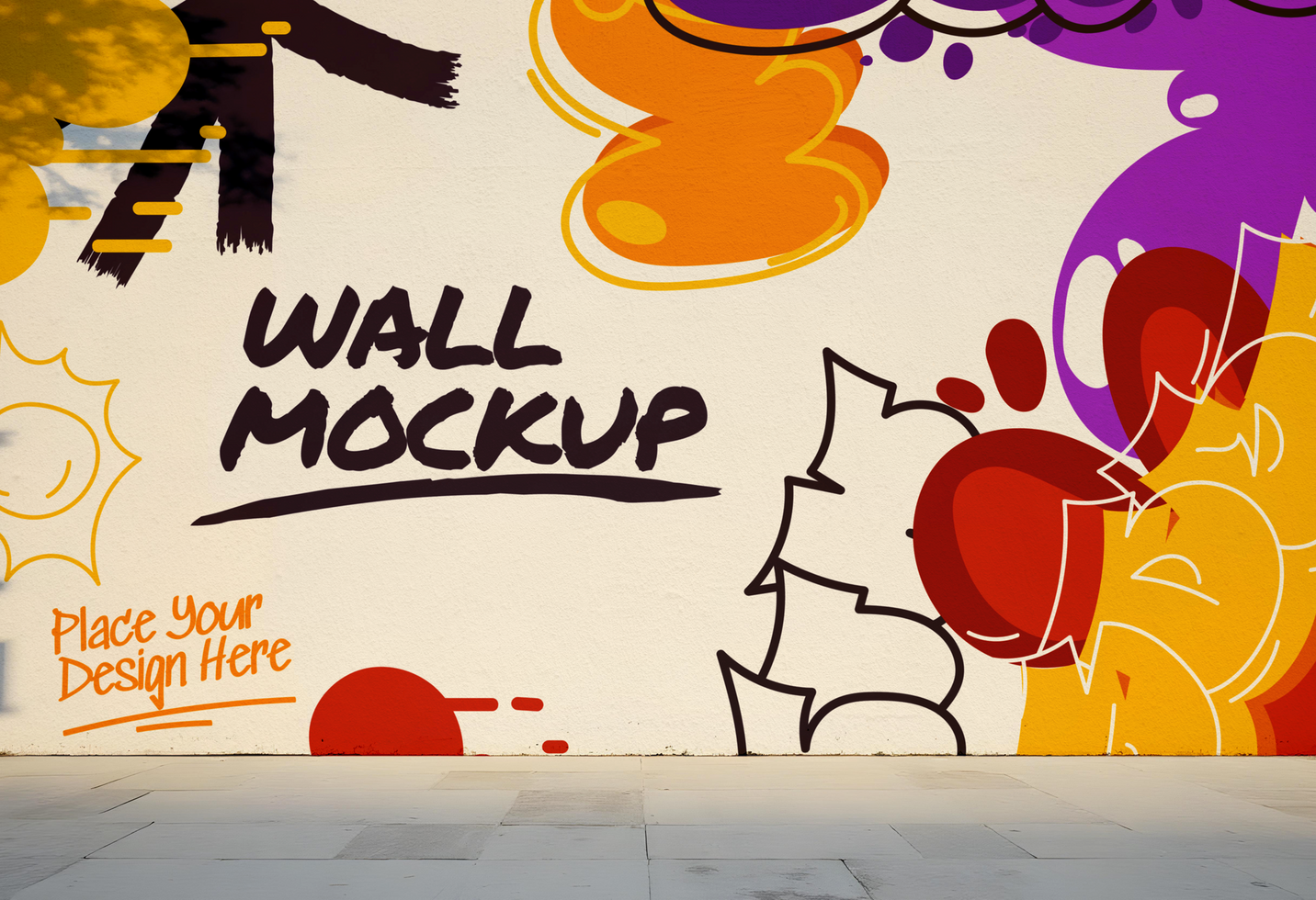 Graffiti Wall Mockup on Street psd