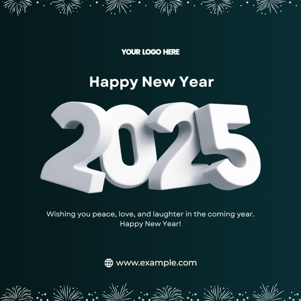 Happy New Year Background Design and Social Media Post Template psd
