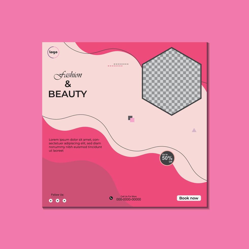 Fashion social media post template design vector