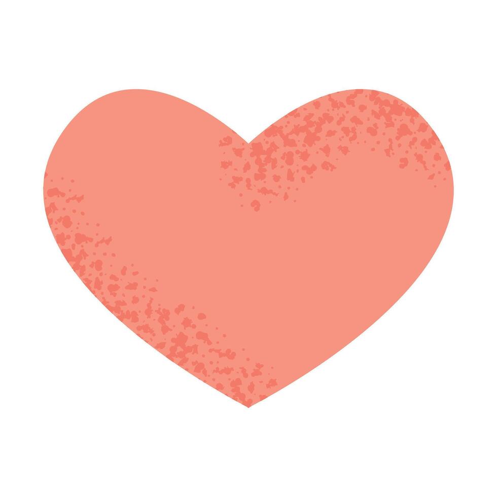 Cute heart with light texture. White isolated background. vector
