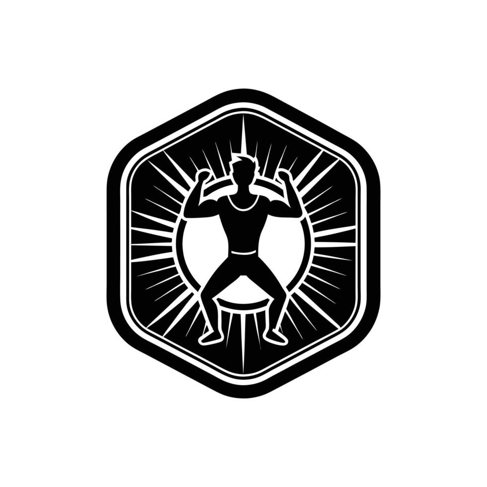 Bodybuilder logo illustration vector