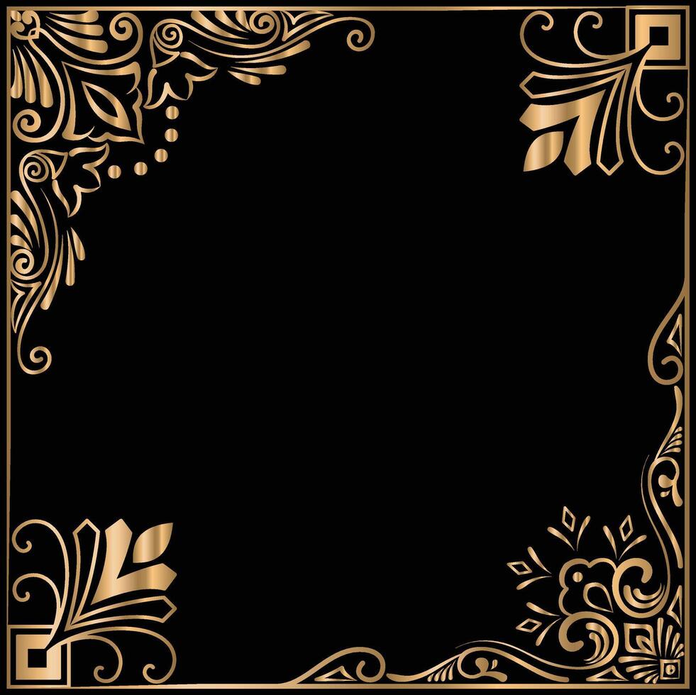 Vintage frame Design with black Background vector