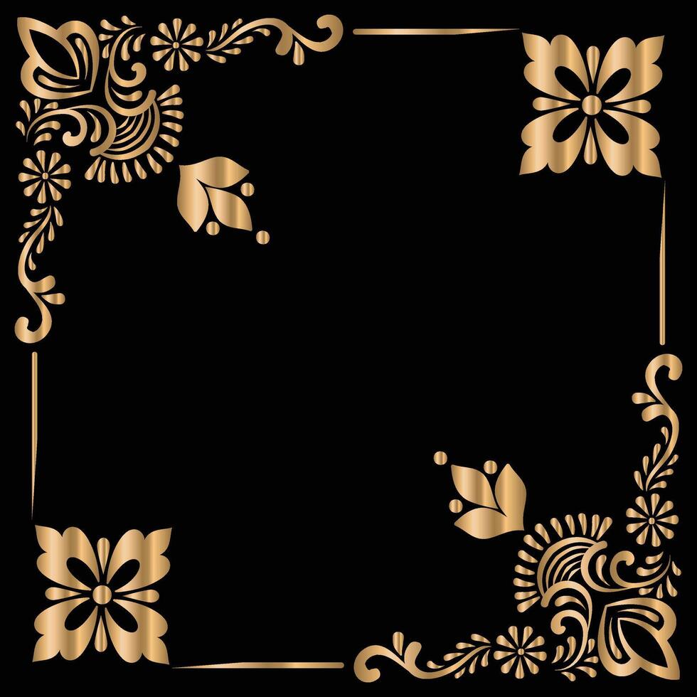 Decorative Gold frame with Background vector