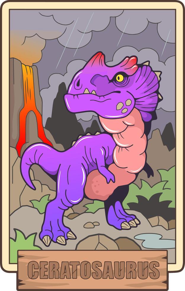 bloodthirsty prehistoric predatory dinosaur ceratosaurus vector