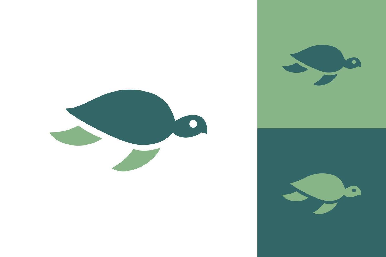Sea turtle flat icon logo background design isolated vector