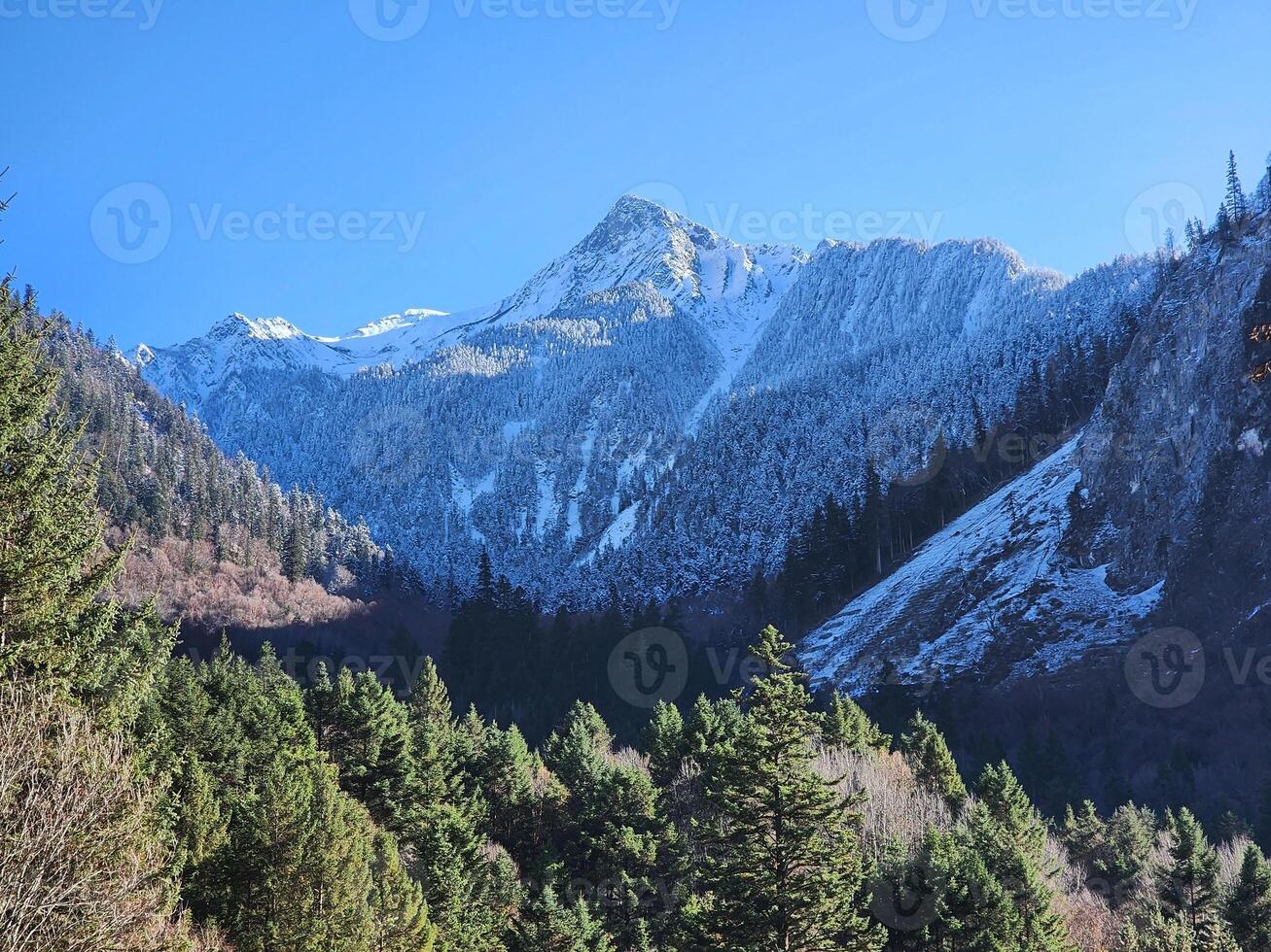 Landscape of snow moutain in Sichuan, China. photo