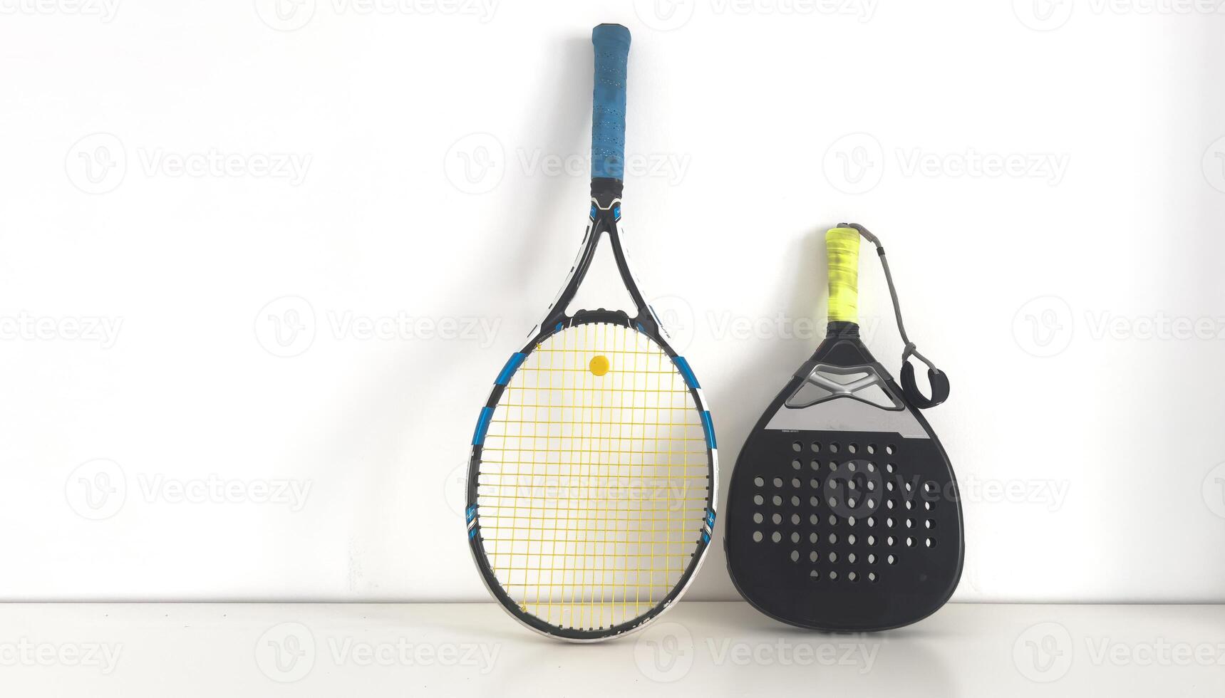 padel racket and tennis racket photo