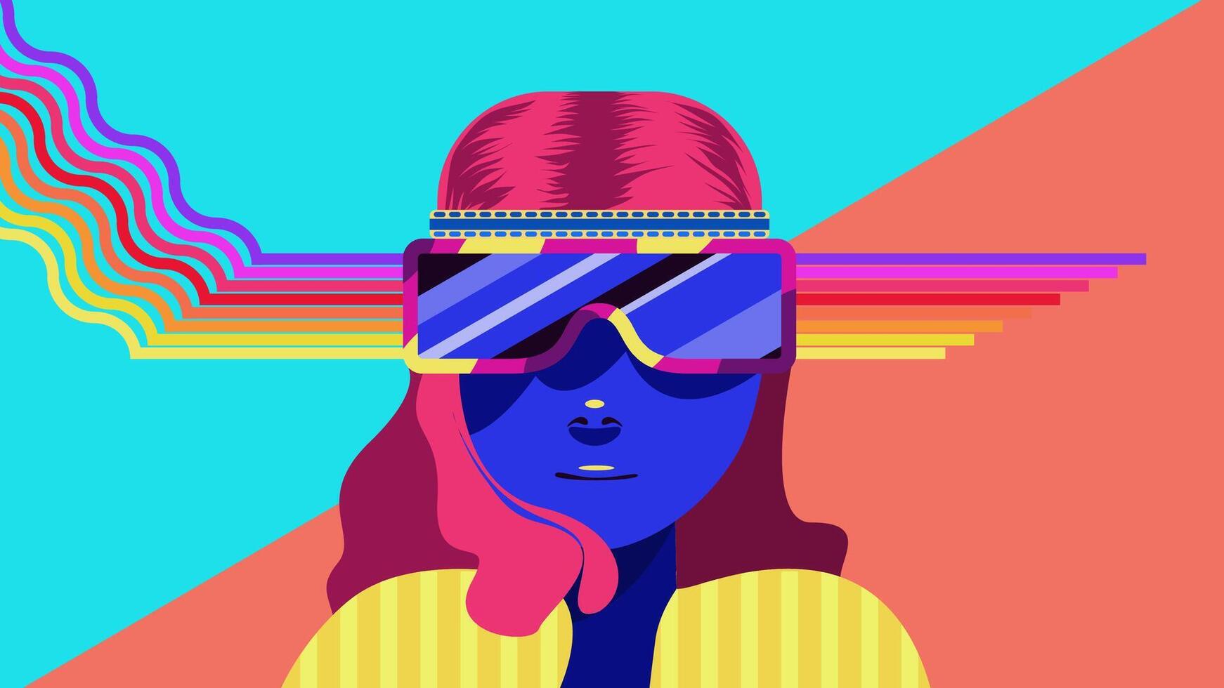 Stunning visuals with a vibrant color palette, dynamic lines and shimmering light effects will create an unforgettable futuristic disco atmosphere vector
