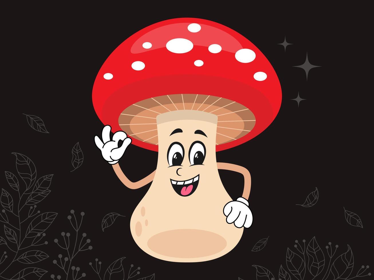 A Mascot Of the Red Mushroom. Isolated vector