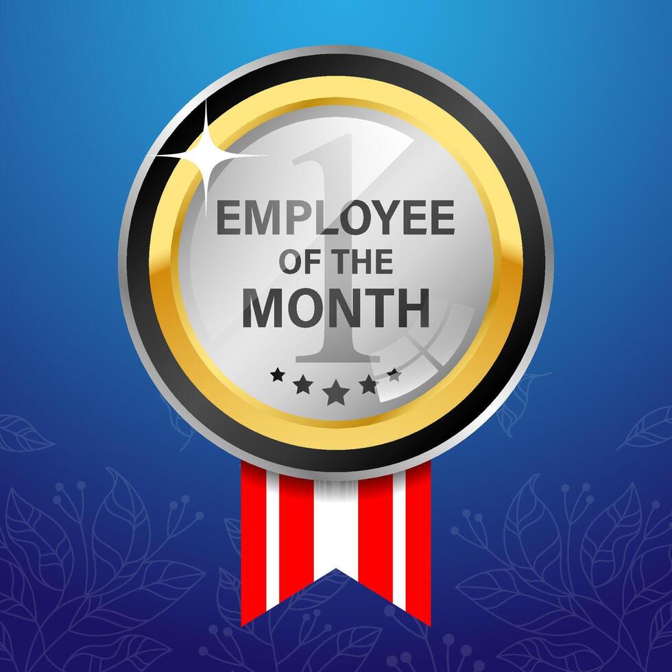 Employee of the month concept medal illustration vector