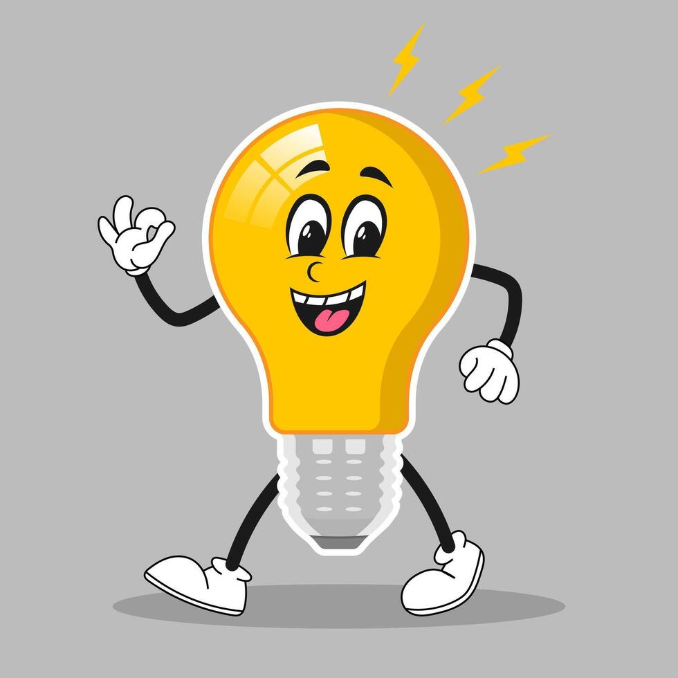 cartoon, character, and mascot of a light bulb vector