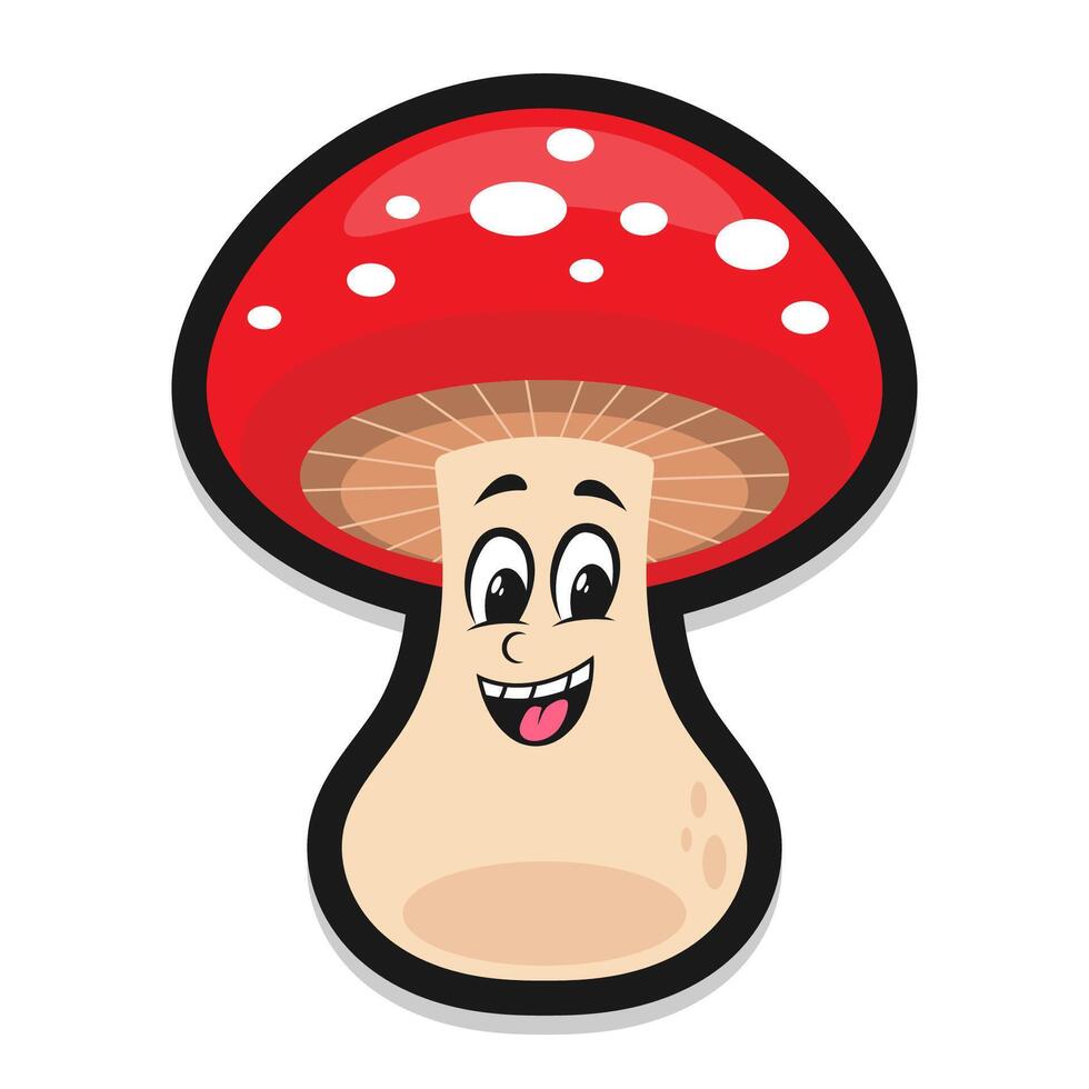 A Mascot Of the Red Mushroom vector