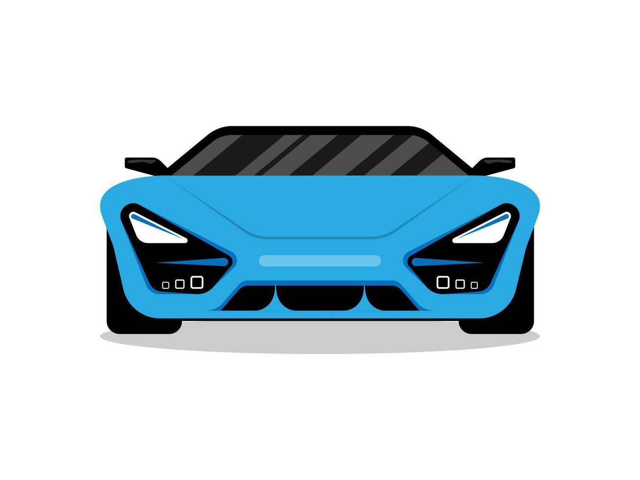 Car front view flat icon. Car parking cartoon front design shape vector