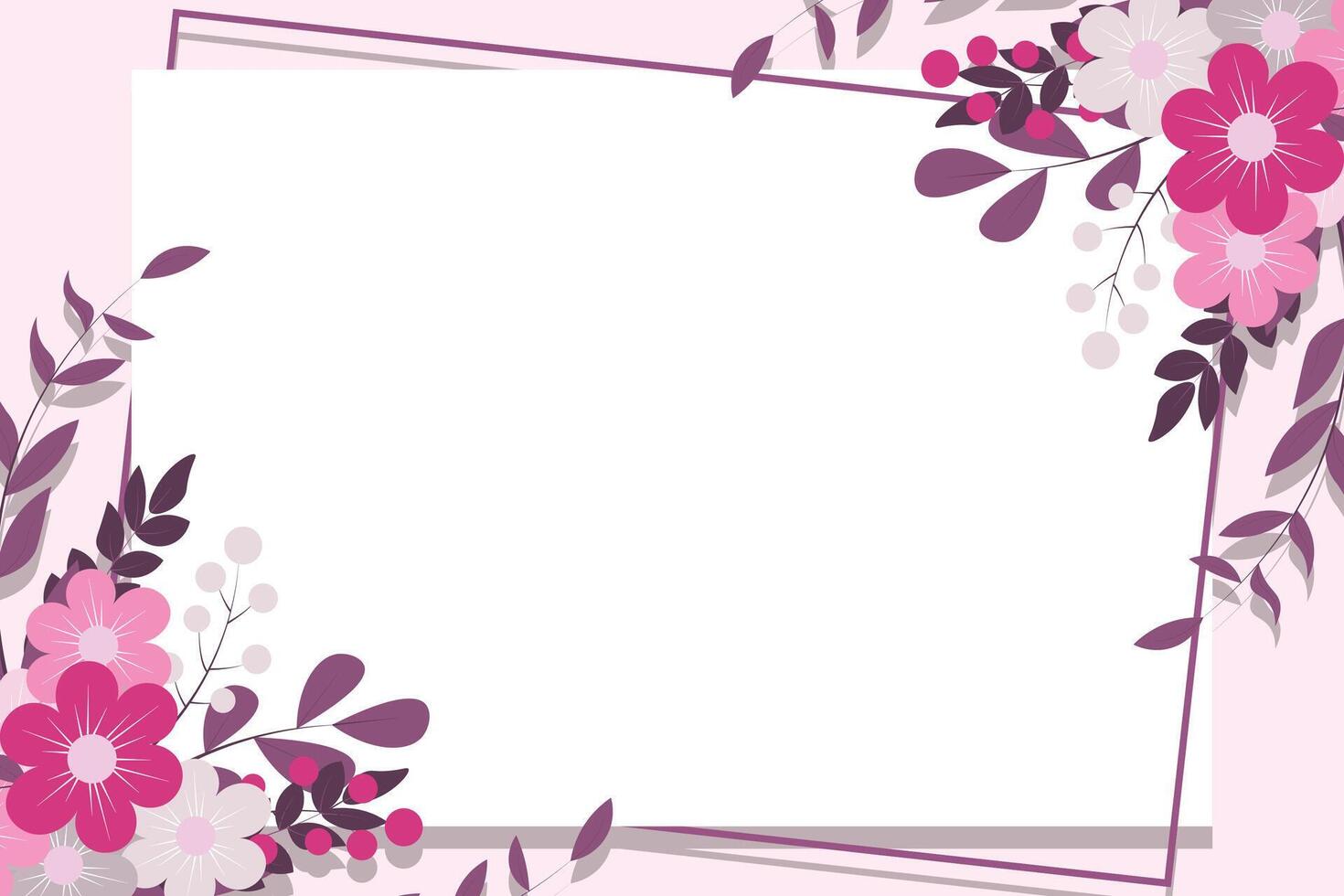 Flower frame banner background. vector