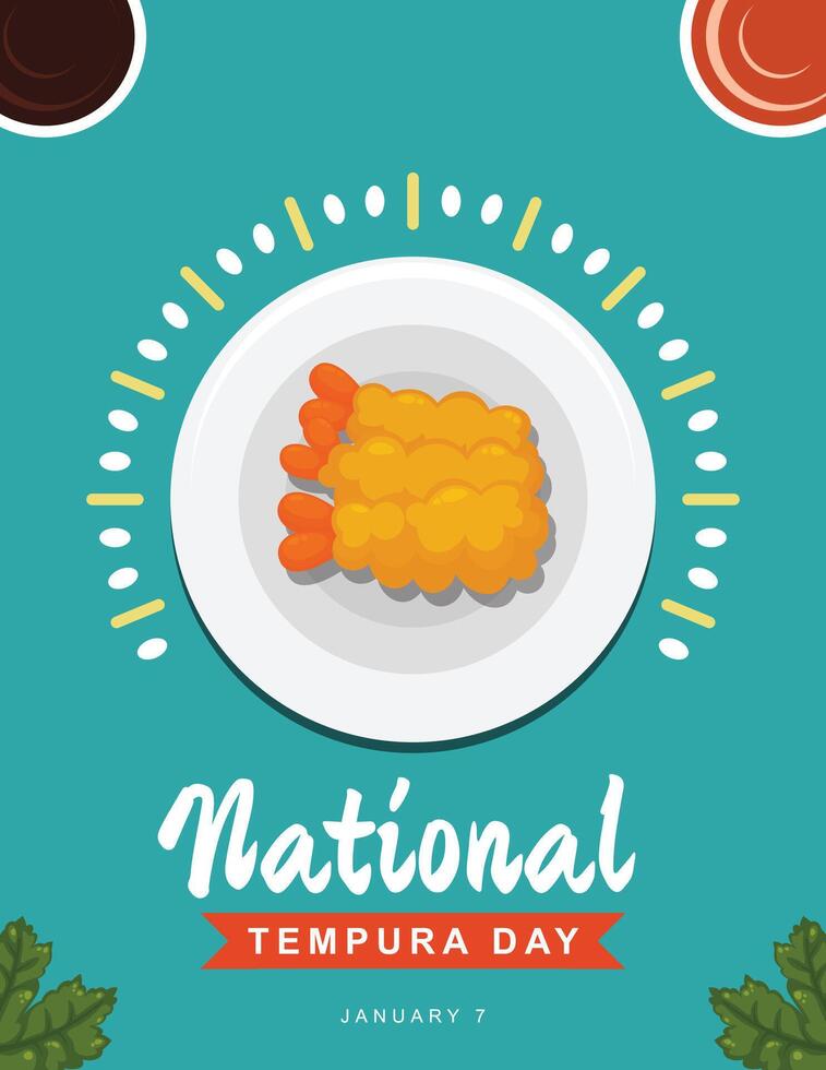 National Tempura Day background. vector