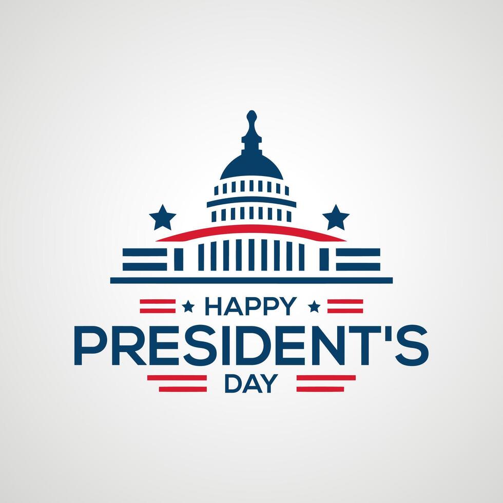 Presidents Day Background Template With Silhouette vector
