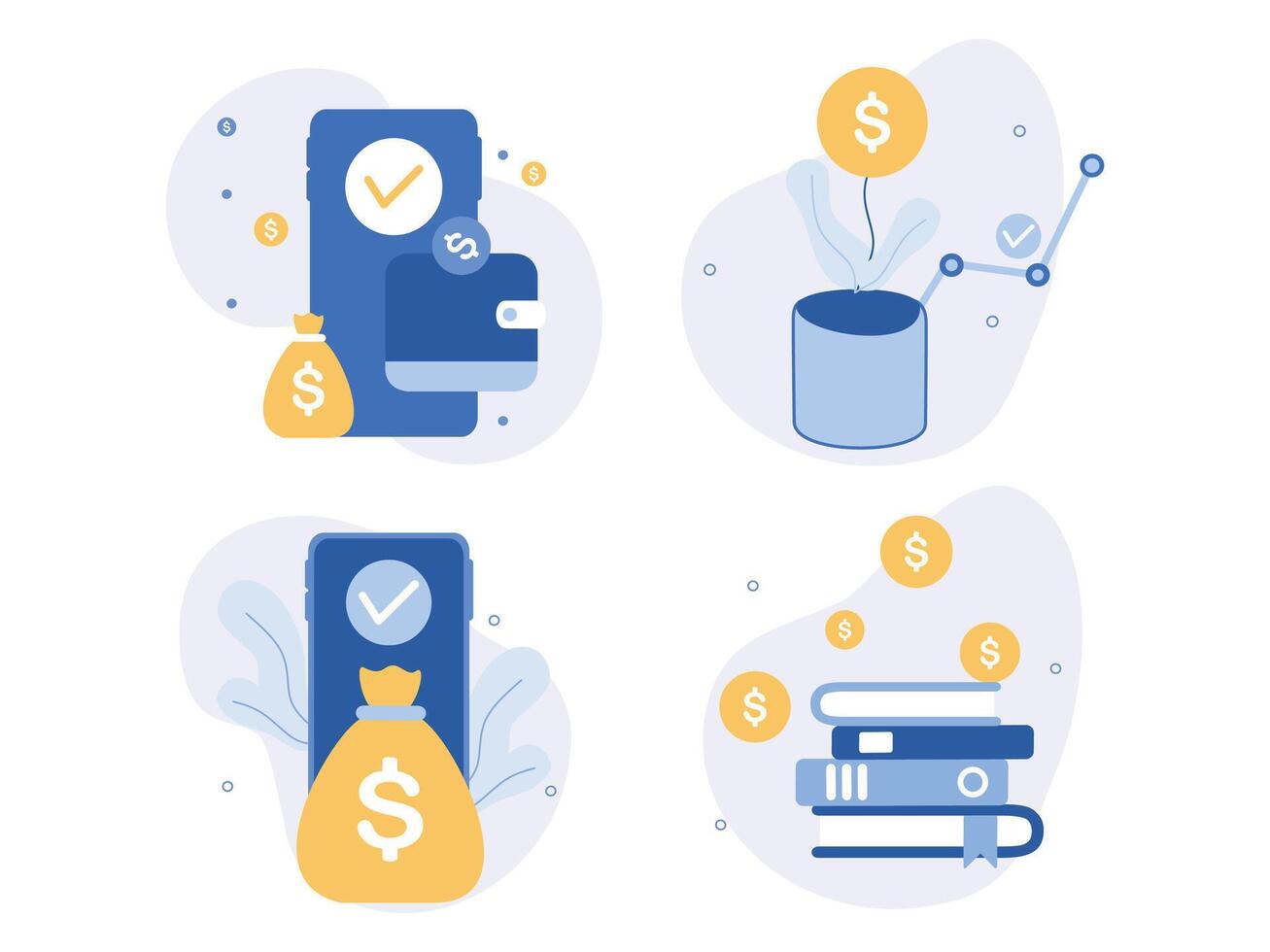 3D Financial illustration set. vector